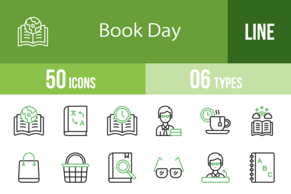 50 Book Day Green Black Icons: A Practical Evaluation for Designers and Educators