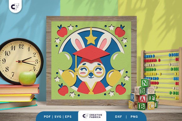 Celebrate with a Bunny Graduation Shadow Box