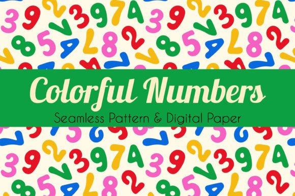 Colorful Numbers Seamless Pattern, Paper: A Practical Guide for Educational and Creative Design