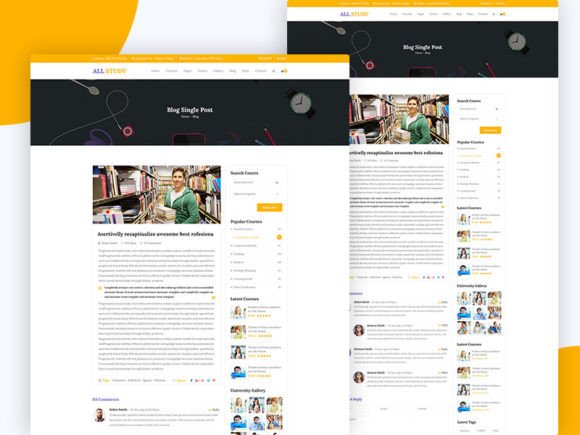 Designing Modern Educational Platforms with the 27.ALL Study Education PSD Template