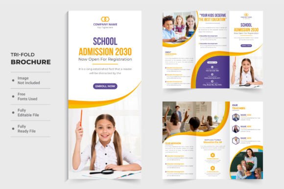 Elevating Educational Branding with Professional Academic Trifold Brochure Design Vectors