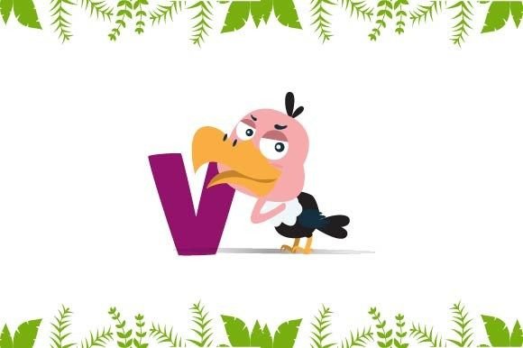 ✨Hello and Welcome to Illustration Design Store✨: The Magic of Alphabet Letter V with Cute Animal Icon