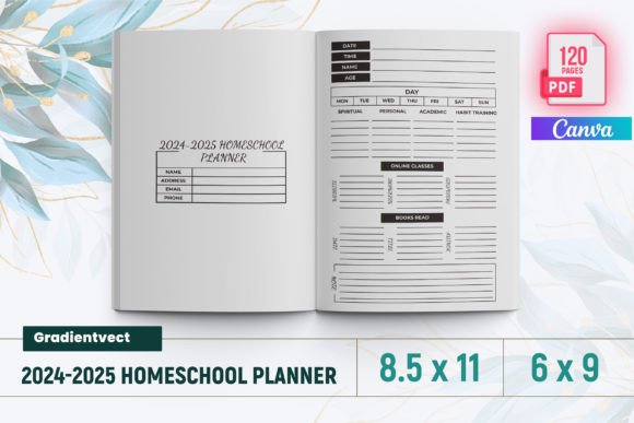 KDP 2024-2025 Homeschool Planner Canva Template