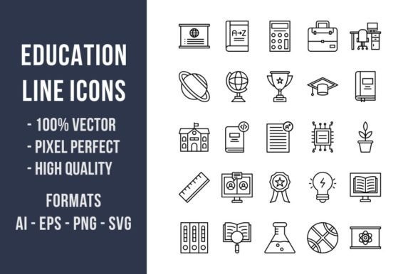 Mastering Visual Communication with 50 Education Line Icons