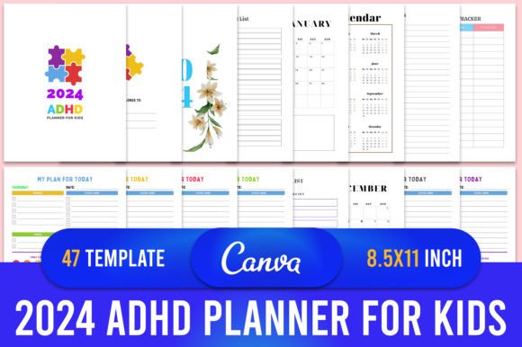 Regaining Control: A Practical Look at the Printable 2024 ADHD Editable Canva Planner