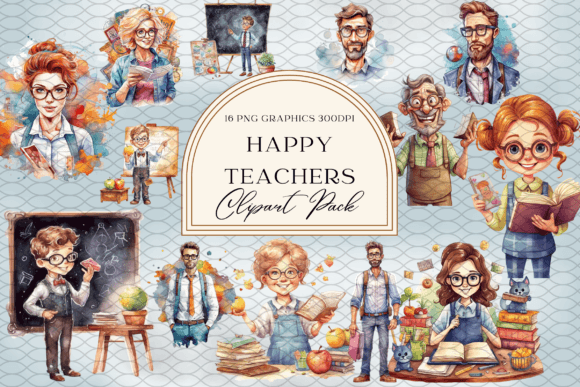 Watercolor Happy Teachers Sublimation